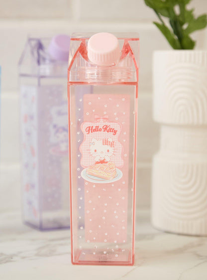 Botella de agua tipo caja de leche Hello Kitty Gingham