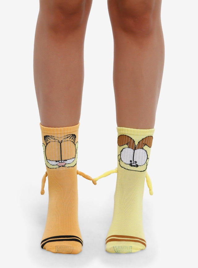 Calcetines disparejos Garfield y Odie con brazos magnéticos