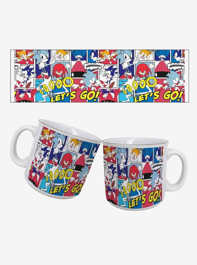 Tazón Sonic The Hedgehog con viñetas de cómic, 20 oz