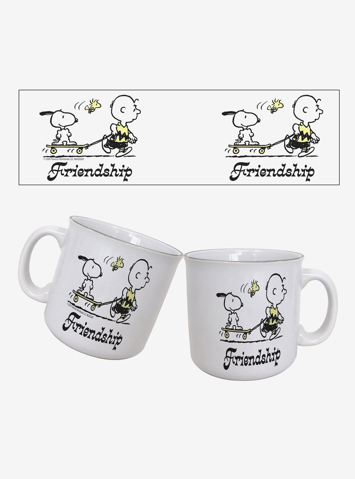Taza camper Peanuts Friendship Skateboard, 20 oz
