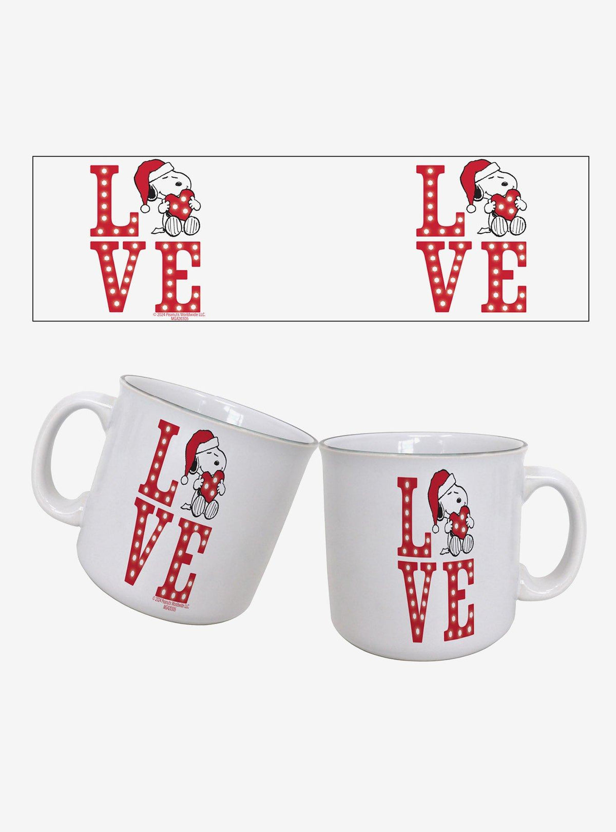 Taza Peanuts Snoopy Love Holiday de 20 oz