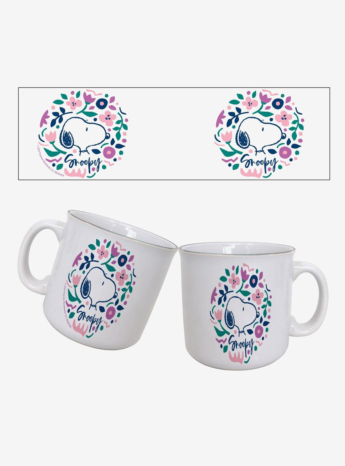 Tazón camper floral de Snoopy de 20 oz