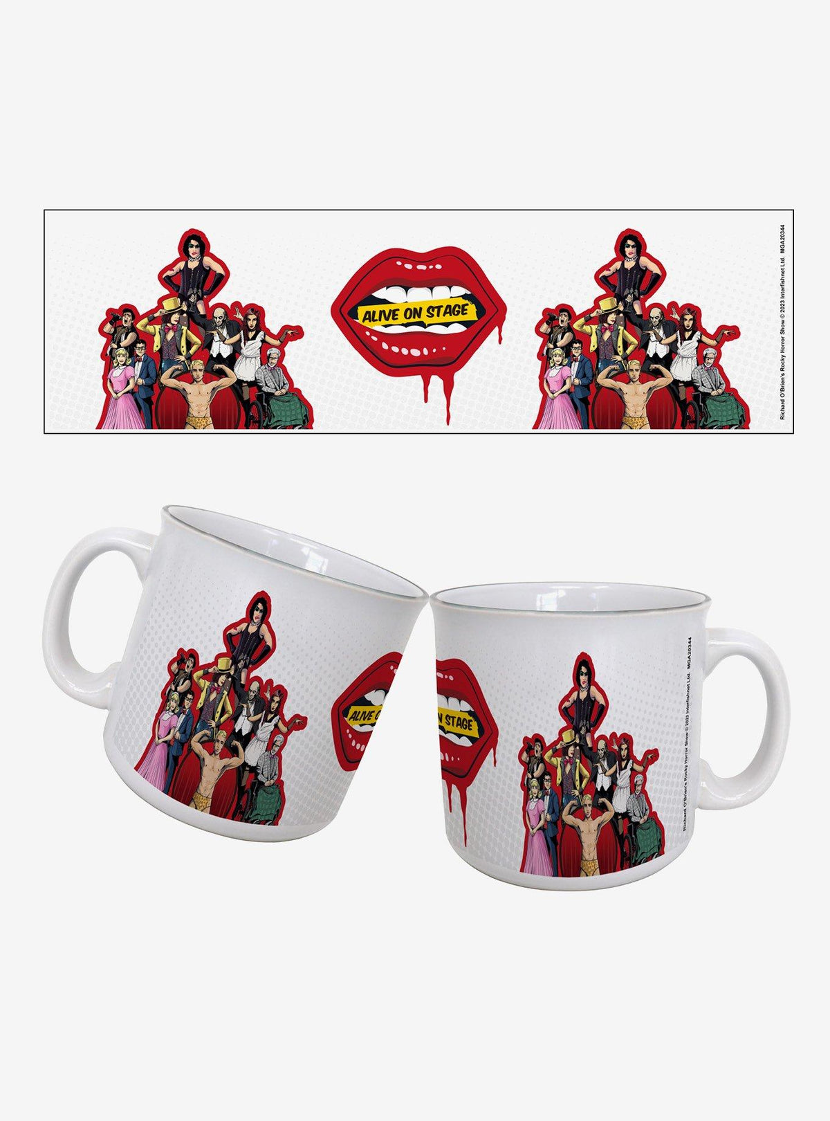 Taza estilo camper Rocky Horror Show, elenco completo, 20 oz