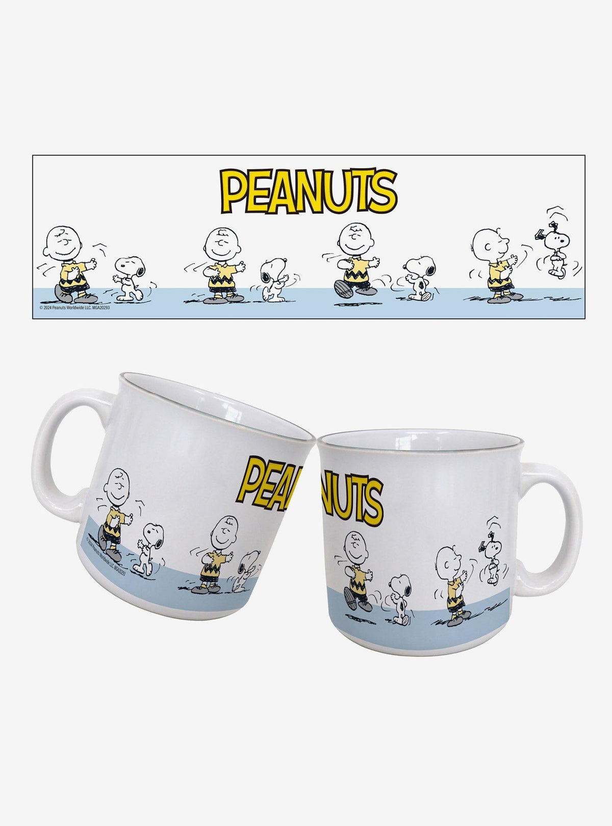Taza de cerámica Charlie Brown y Snoopy bailando 20 oz