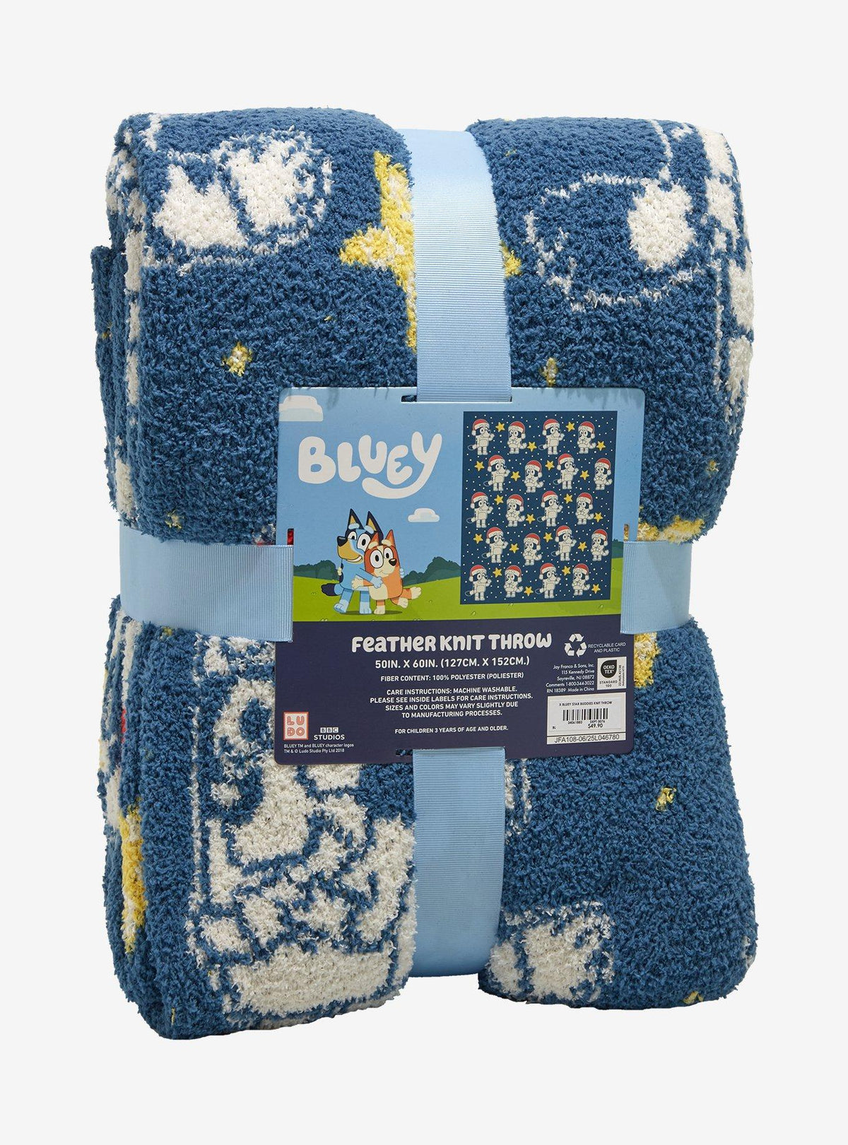 Manta navideña de Bluey y Bingo
