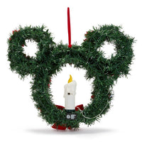 Corona navideña iluminada de Mickey Mouse