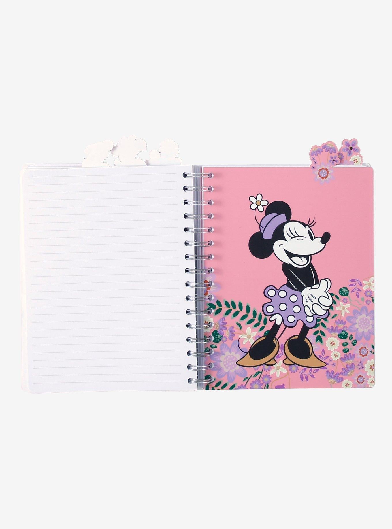 Cuaderno con pestañas florales de Minnie Mouse