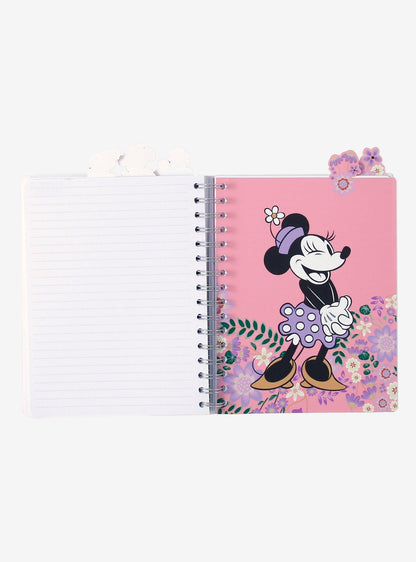 Cuaderno con pestañas florales de Minnie Mouse