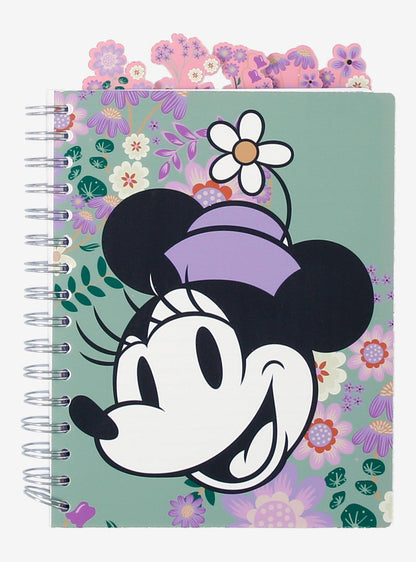 Cuaderno con pestañas florales de Minnie Mouse