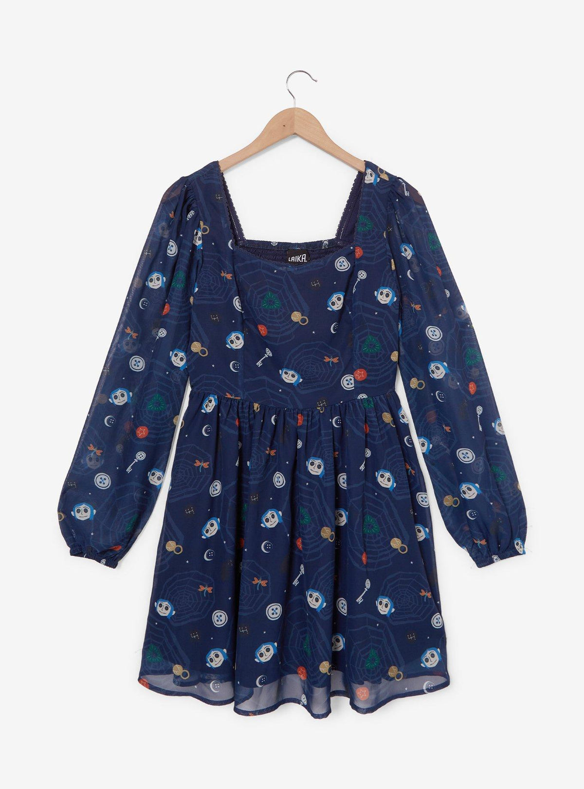 Vestido de gasa Coraline con íconos