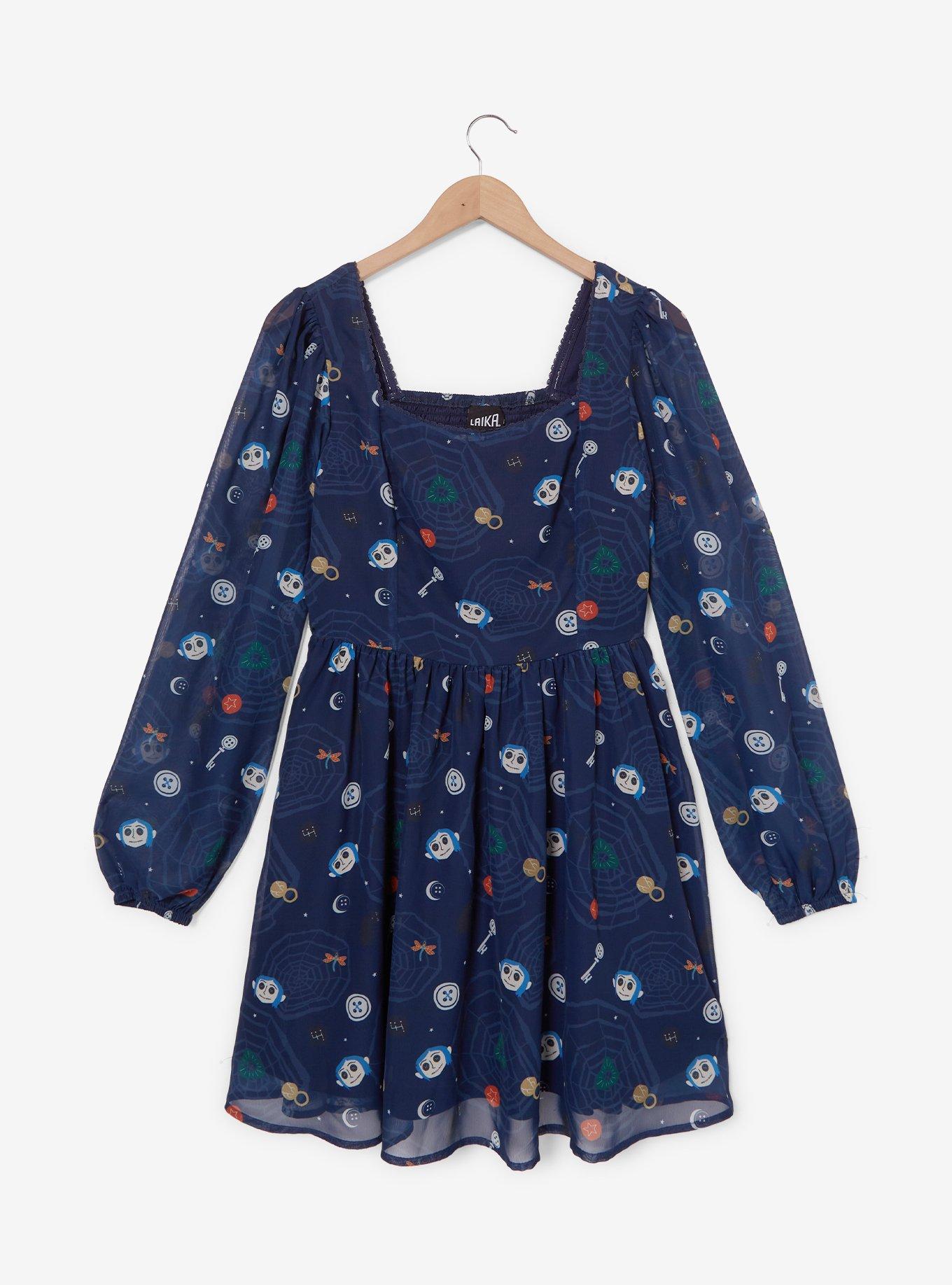 Vestido de gasa Coraline con íconos