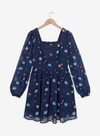 Vestido de gasa Coraline con íconos