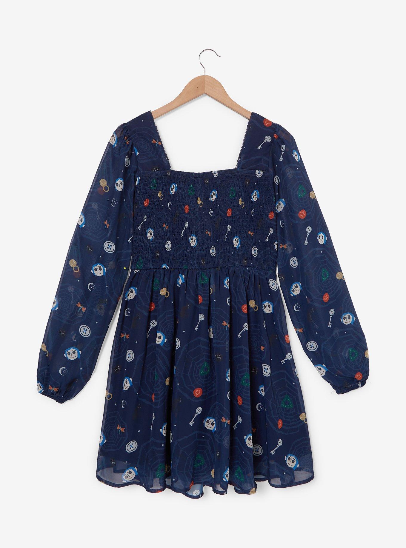 Vestido de gasa Coraline con íconos