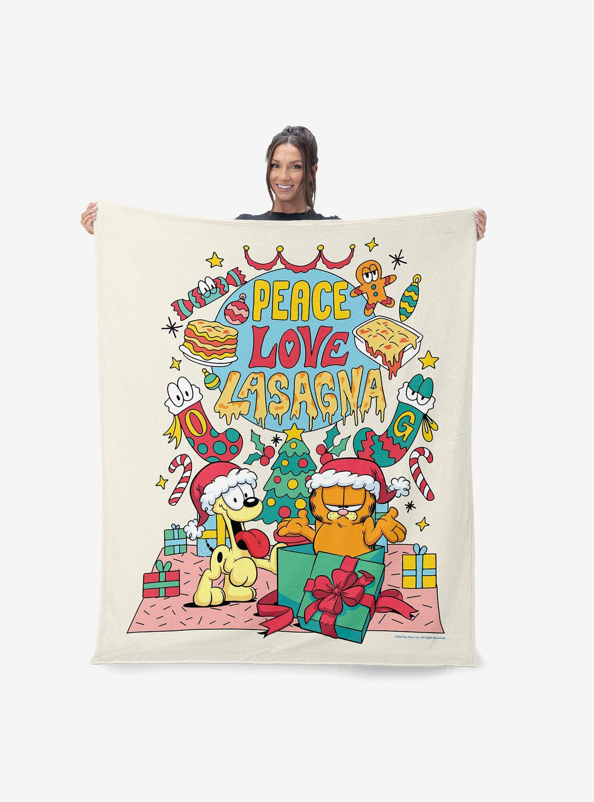 Manta Garfield Peace Love Lasagna 127 x 152 cm