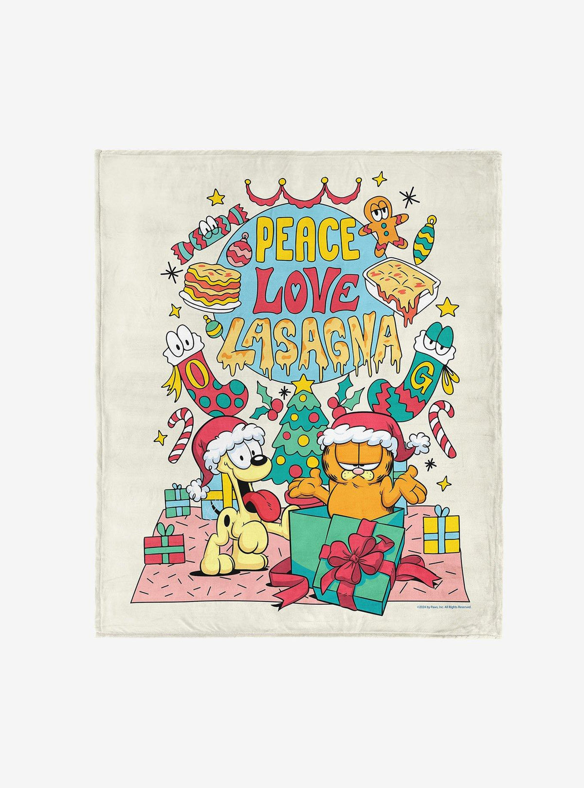 Manta Garfield Peace Love Lasagna 127 x 152 cm