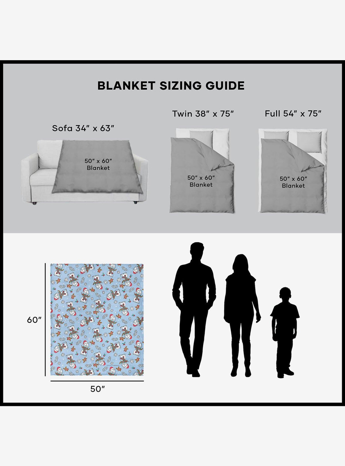 Manta Garfield muñeco de nieve 127 x 152 cm