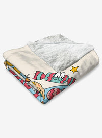 Manta Sherpa Garfield: Paz, amor y lasaña
