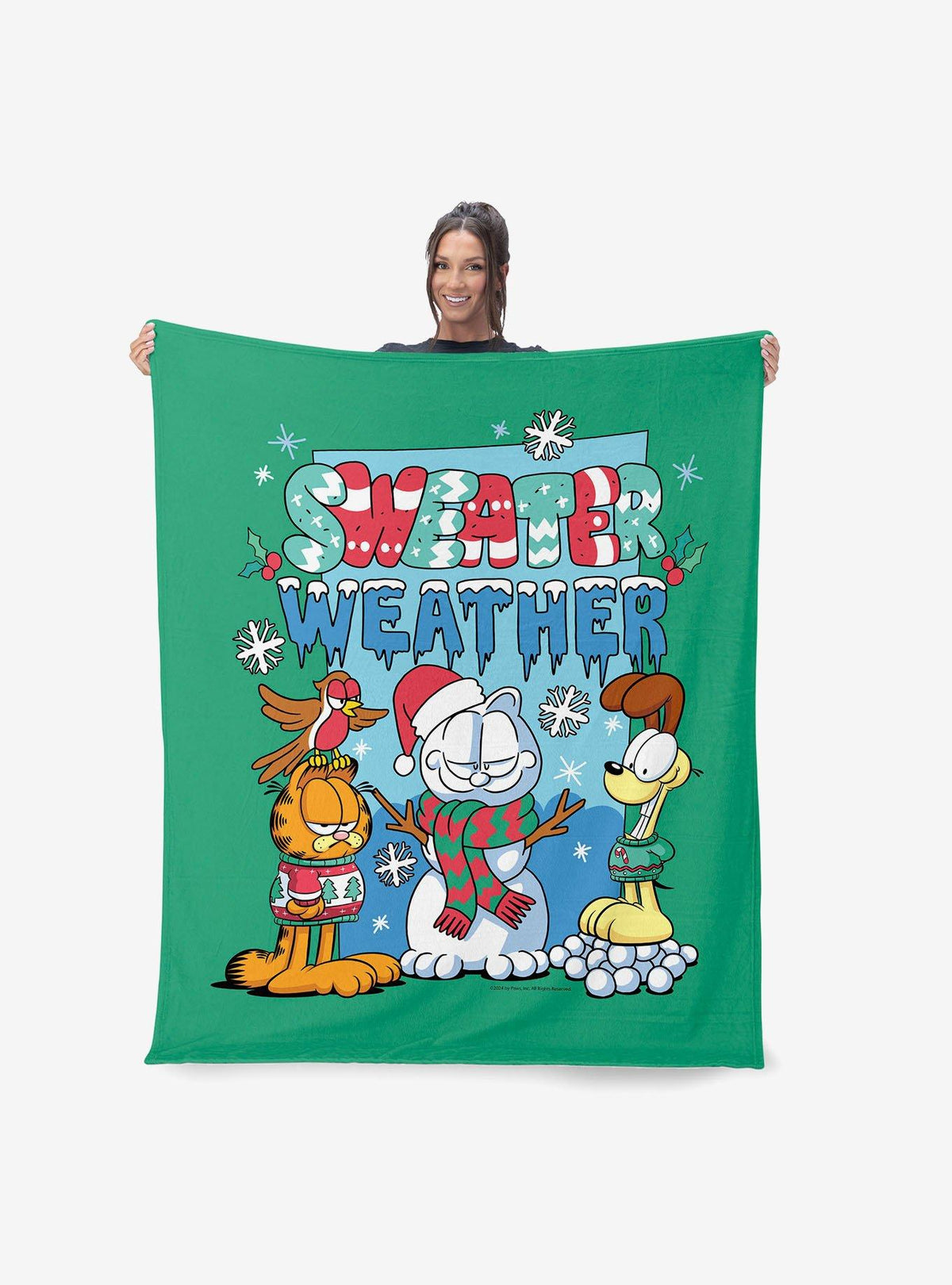 Manta Garfield con diseño de invierno