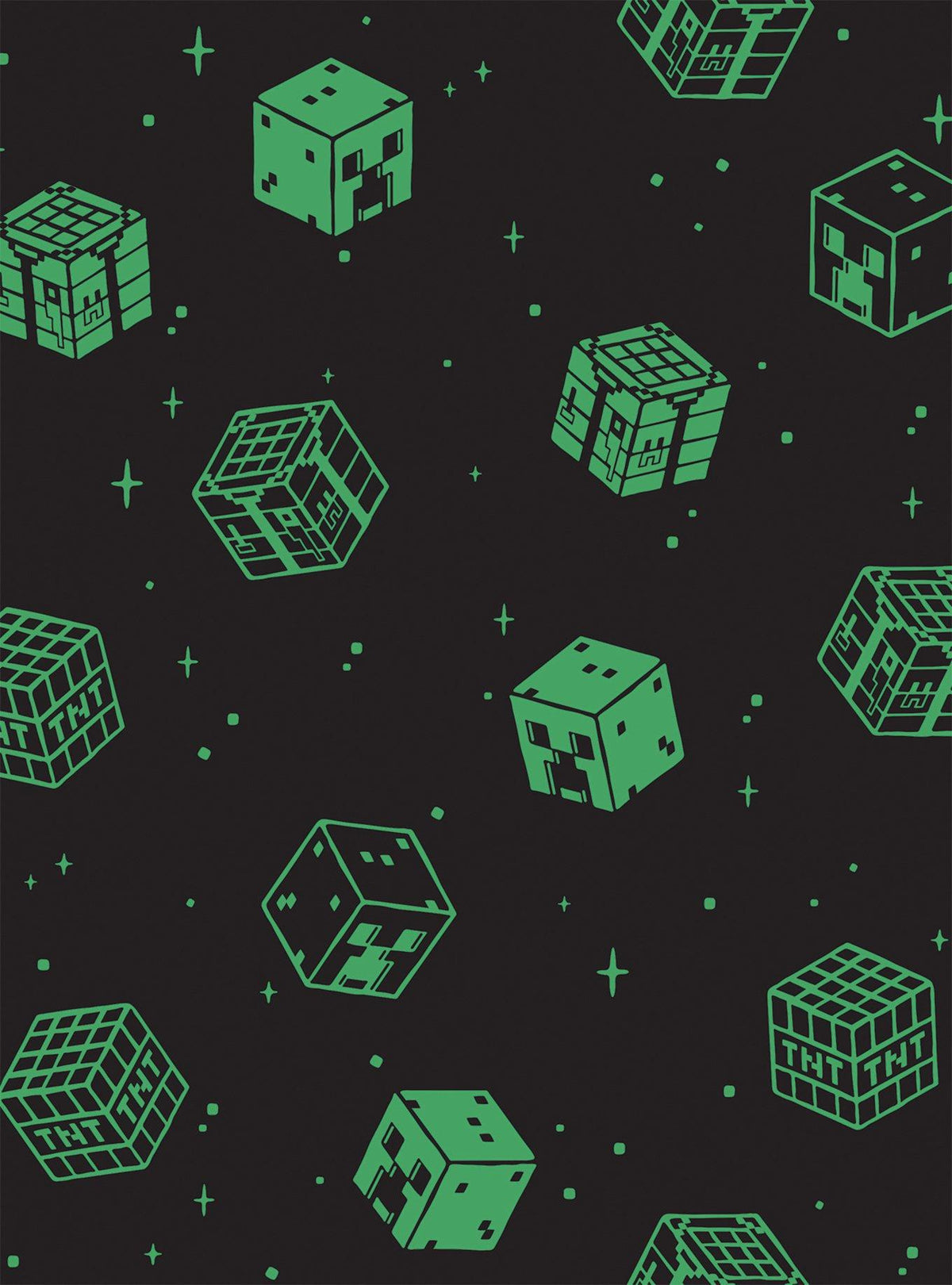 Papel mural autoadhesivo Minecraft Black Blocks