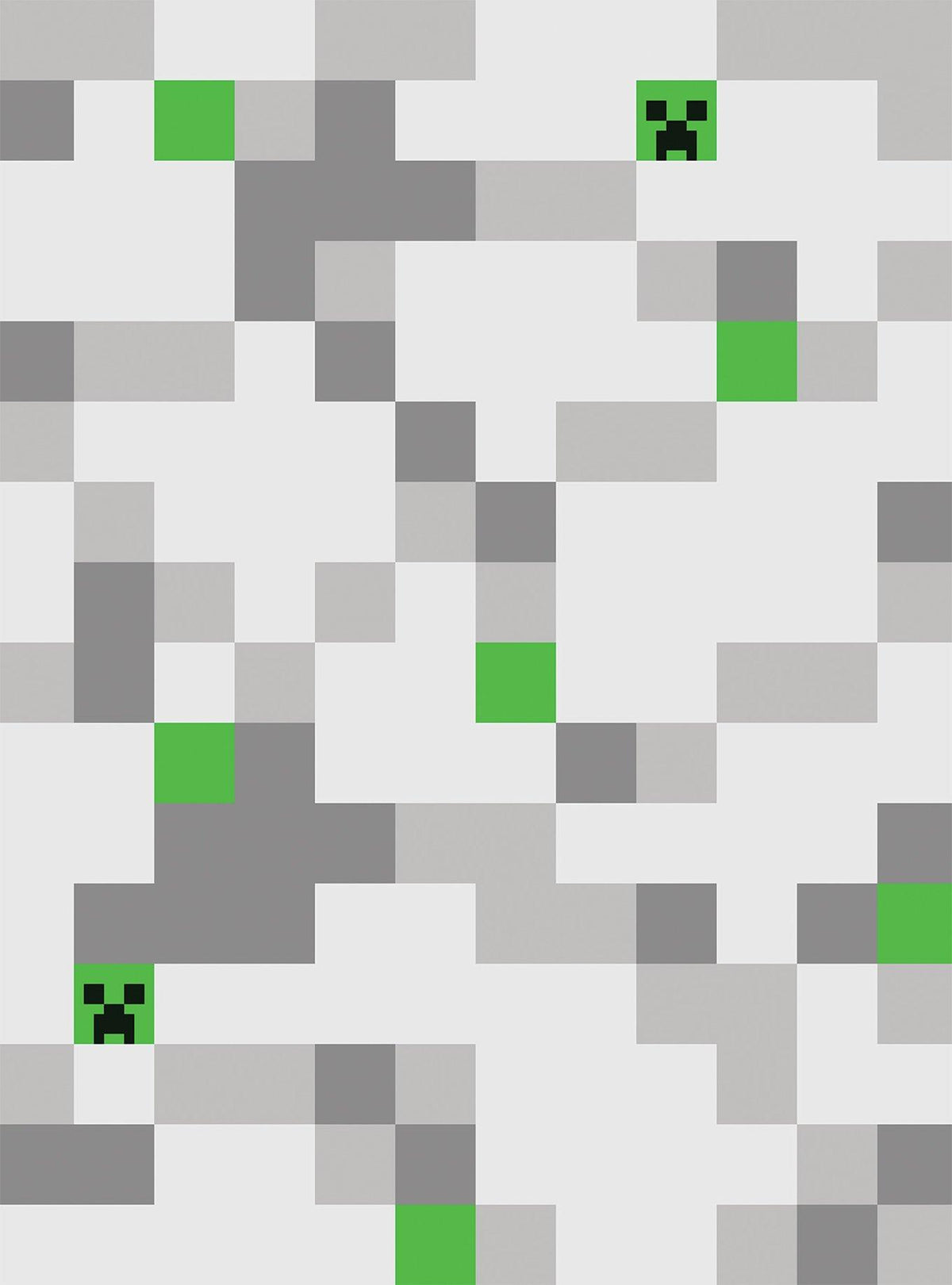 Papel mural adhesivo Minecraft Creeper pixel gris