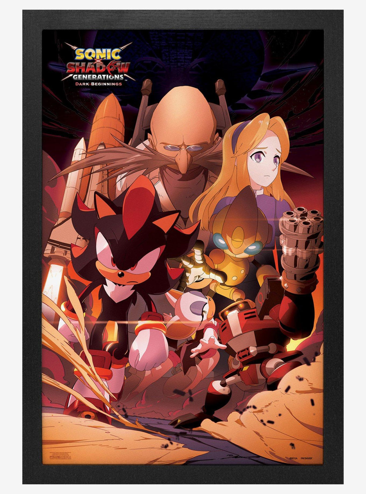 Cuadro enmarcado Sonic x Shadow Generations: collage anime