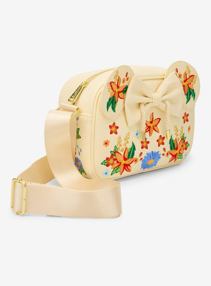 Cartera cruzada Disney Minnie Mouse con flores naranjas