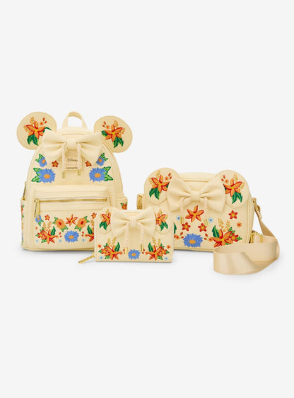 Cartera cruzada Disney Minnie Mouse con flores naranjas