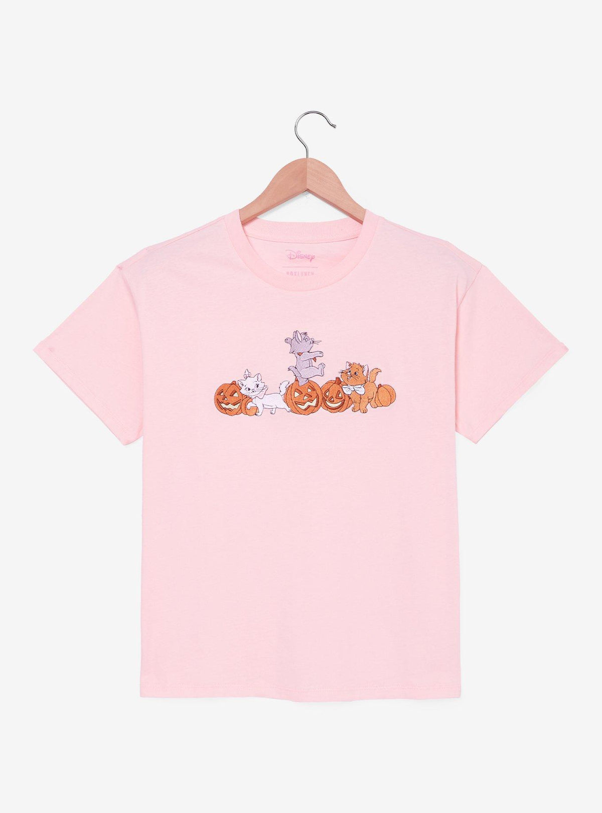 Polera femenina bordada The Aristocats con gatitos y calabazas