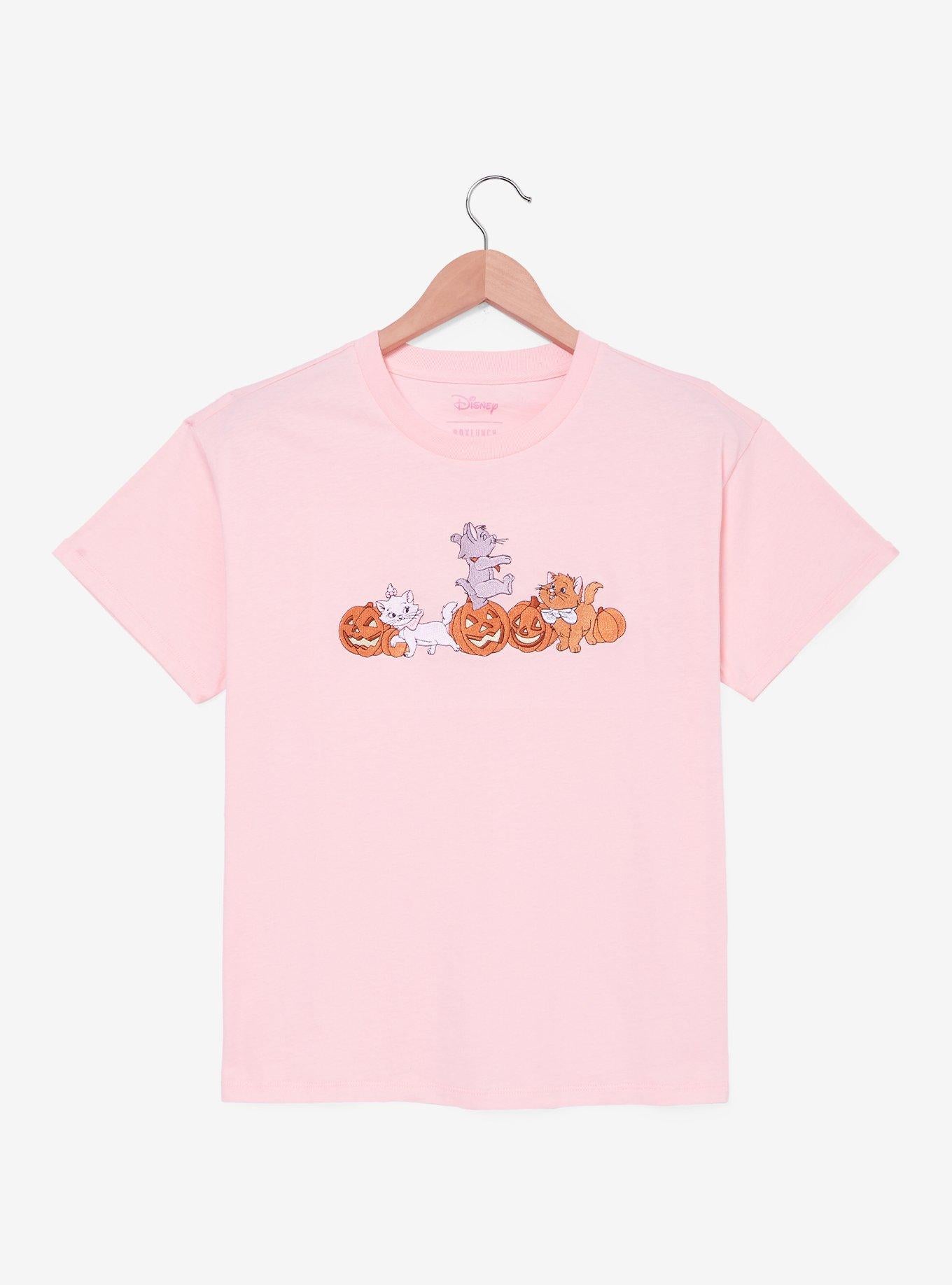 Polera femenina bordada The Aristocats con gatitos y calabazas