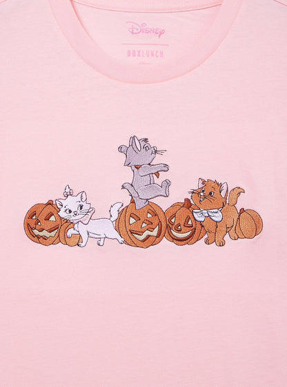 Polera femenina bordada The Aristocats con gatitos y calabazas