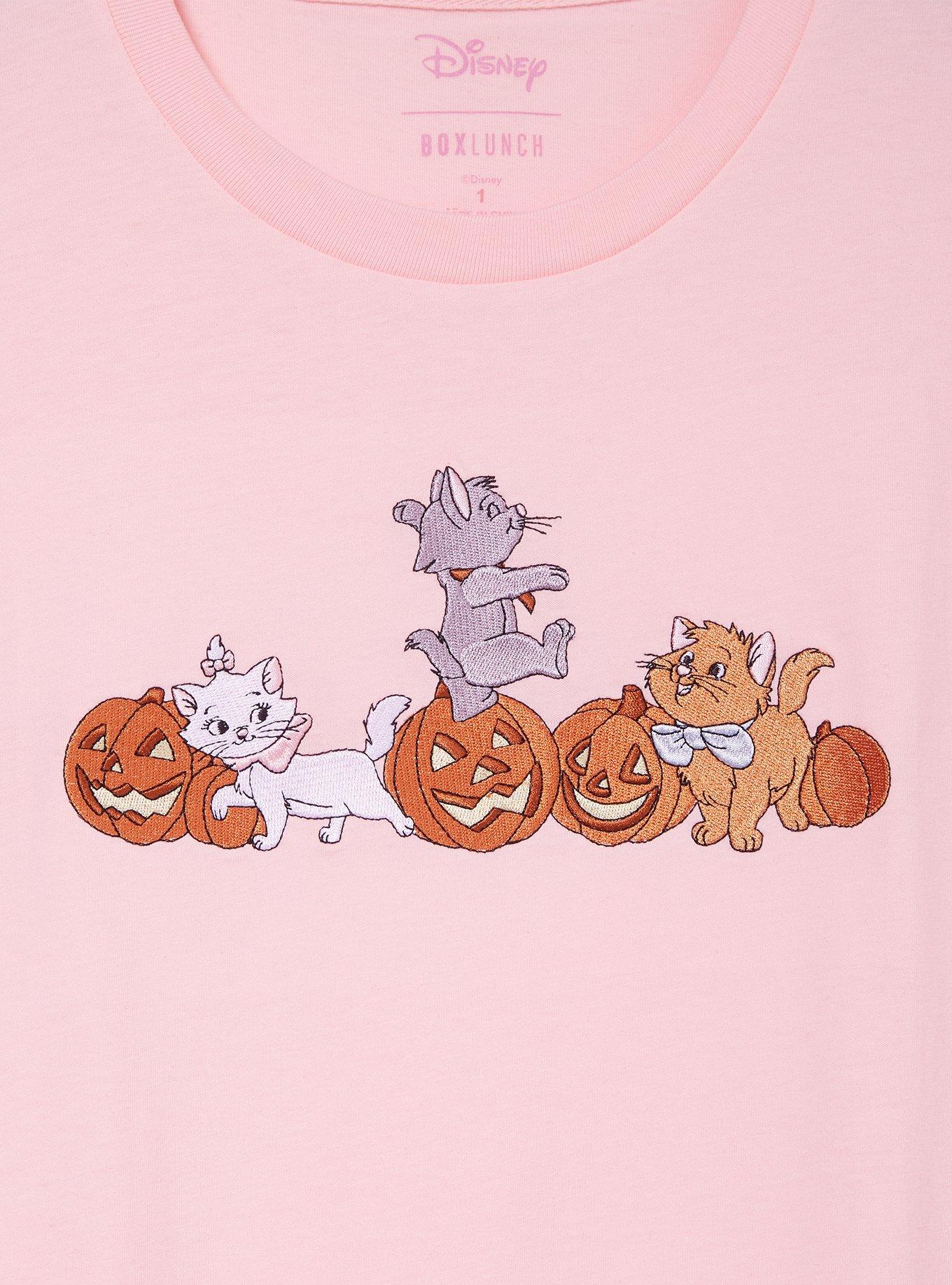 Polera bordada The Aristocats con gatitos y calabazas