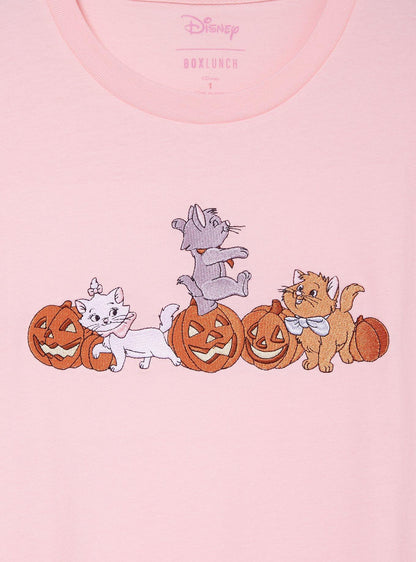 Polera bordada The Aristocats con gatitos y calabazas