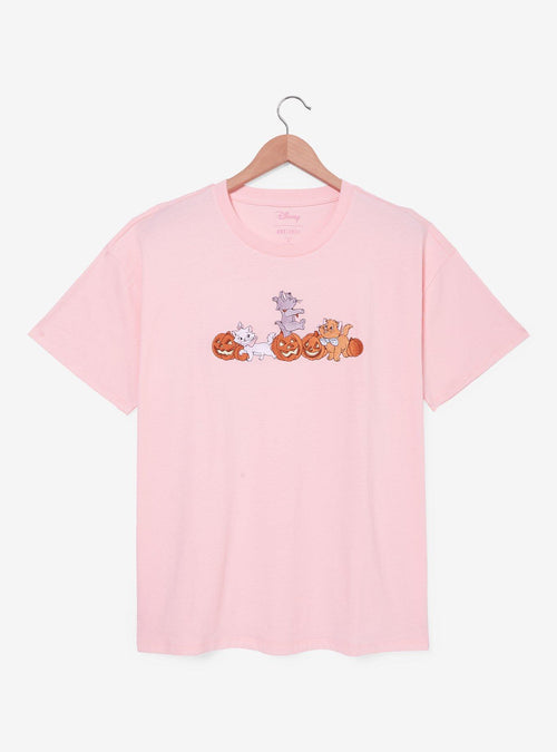 Polera bordada The Aristocats con gatitos y calabazas