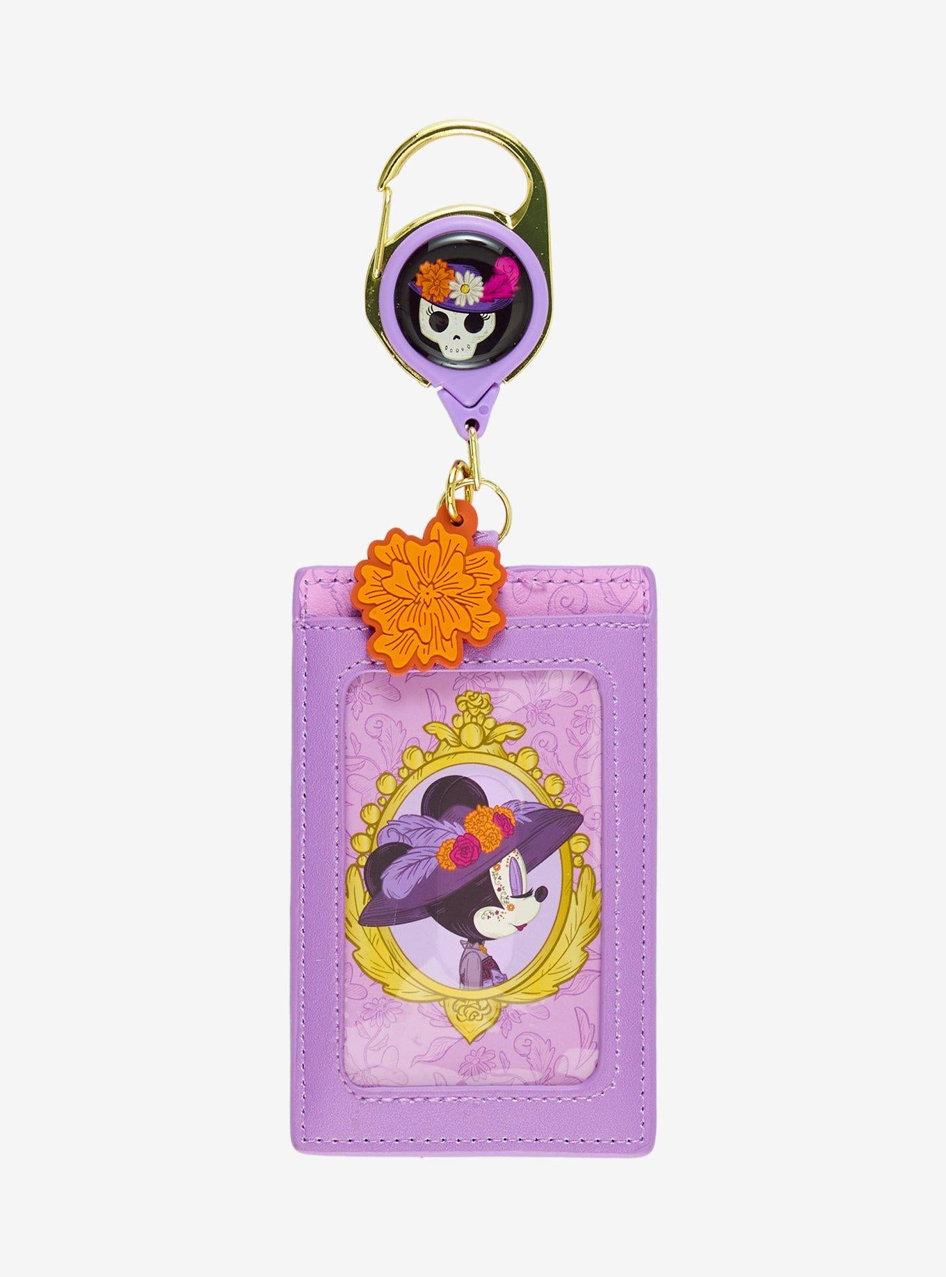 Lanyard retráctil floral de Minnie Mouse Día de los Muertos