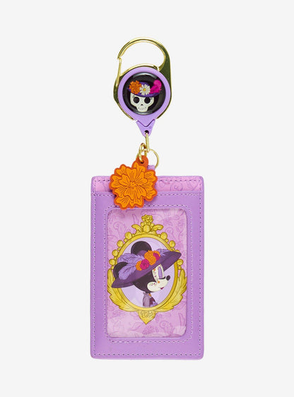 Lanyard retráctil floral de Minnie Mouse Día de los Muertos