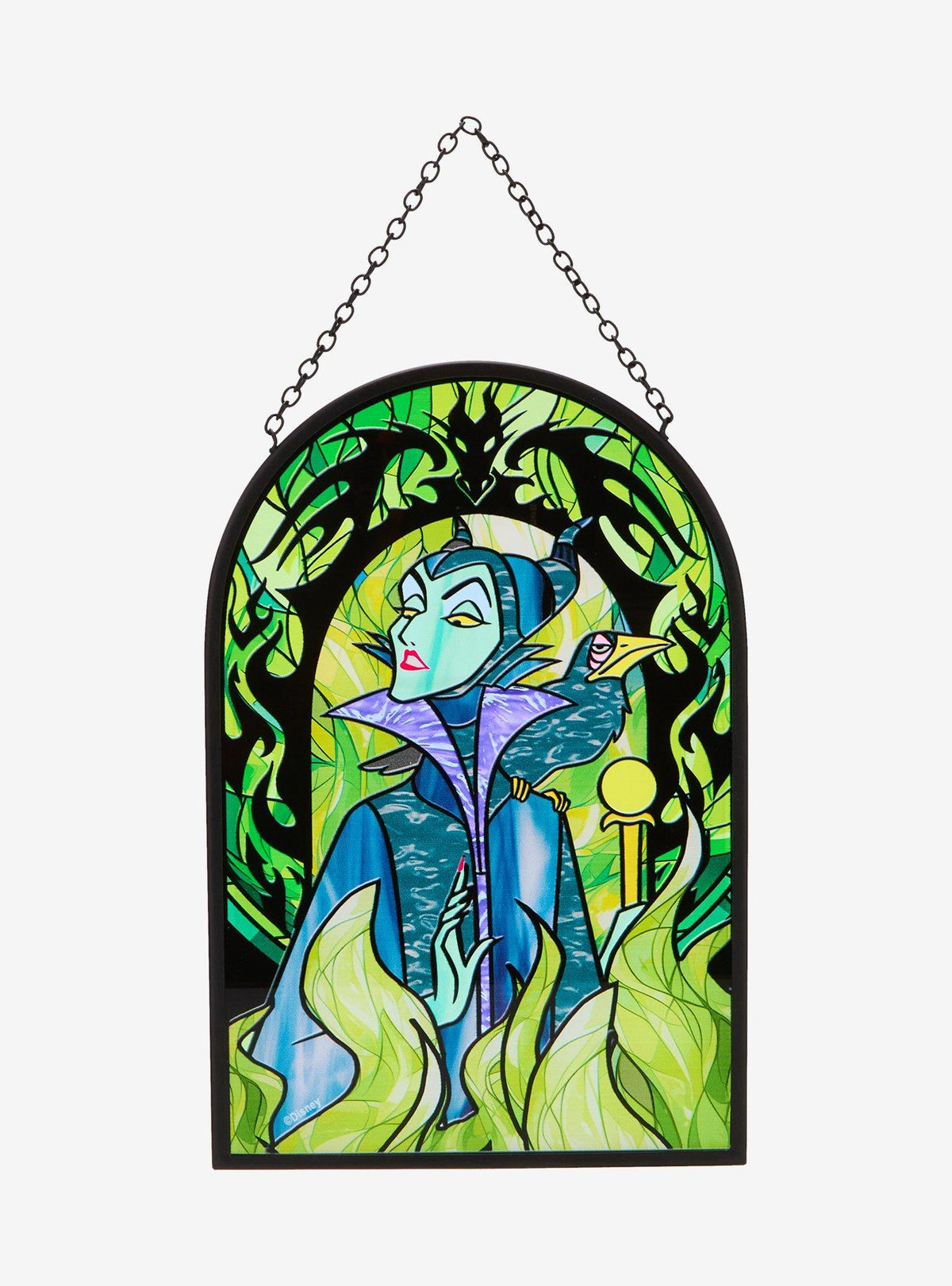 Cuadro de vidrio tipo vitral de Maléfica