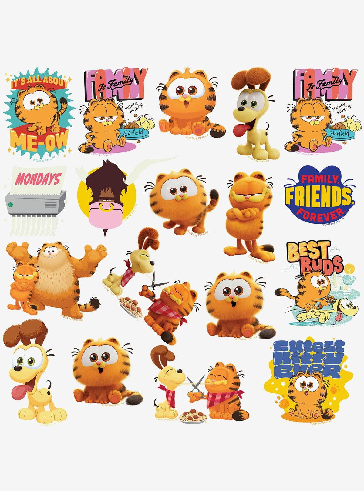 Pack de 100 stickers variados de Garfield