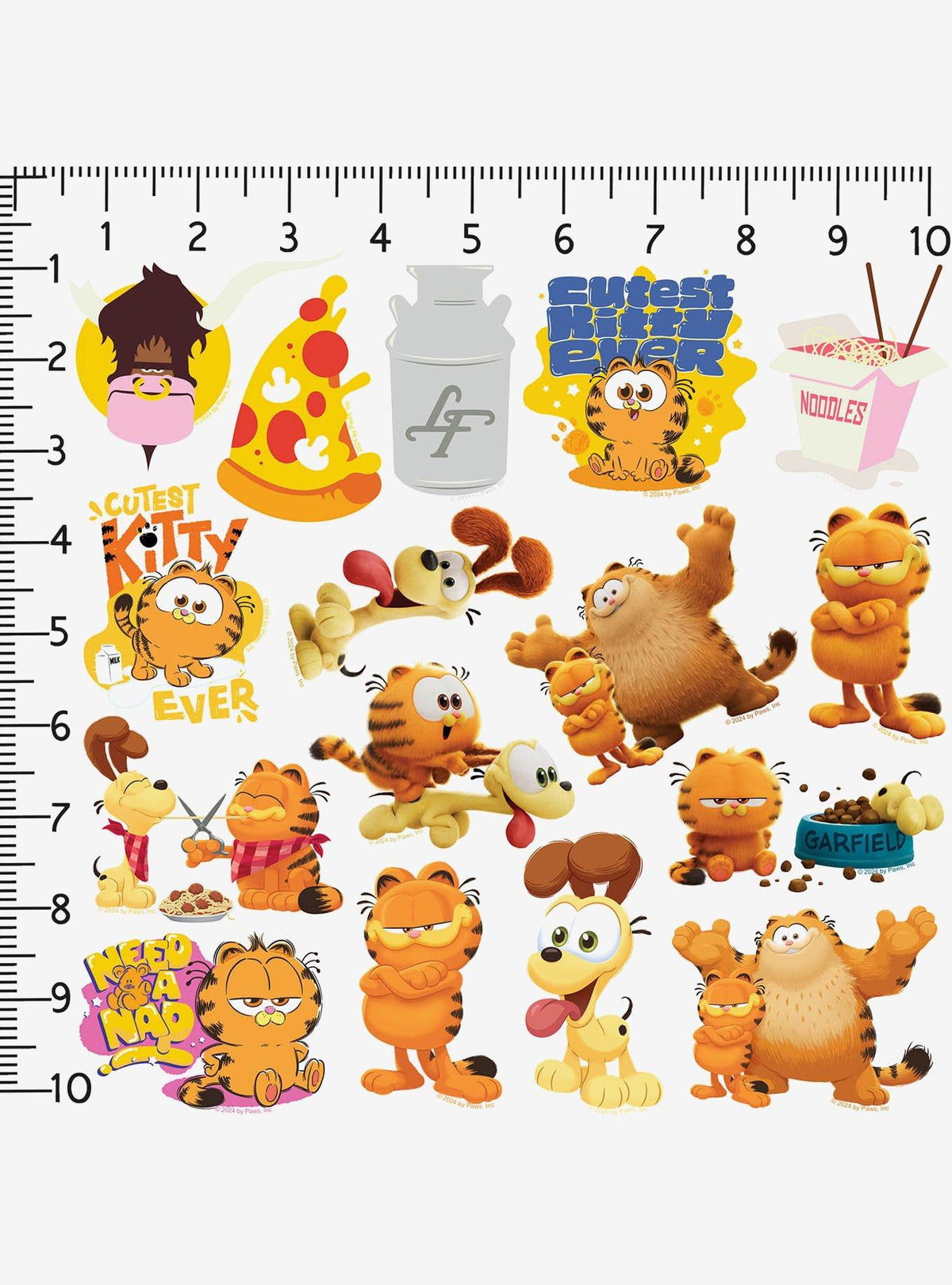 Pack de 100 stickers variados de Garfield