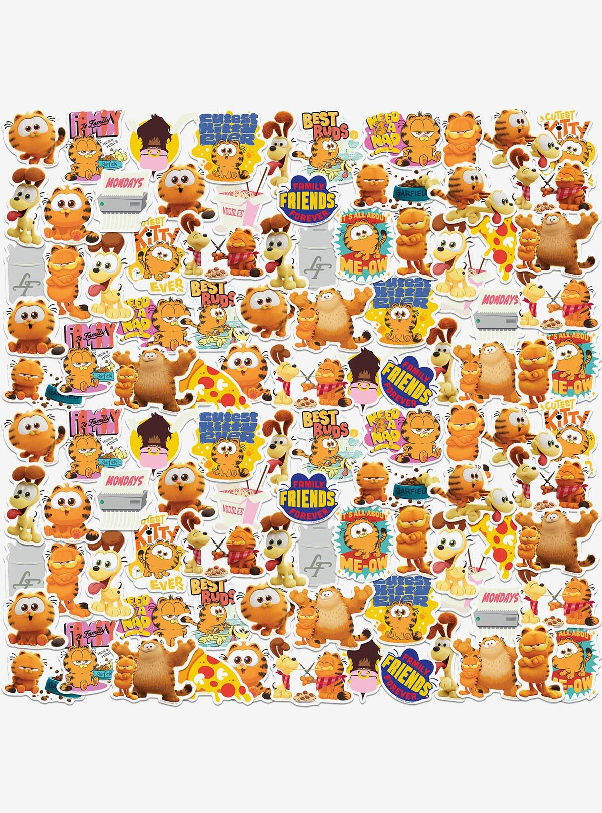 Pack de 100 stickers variados de Garfield