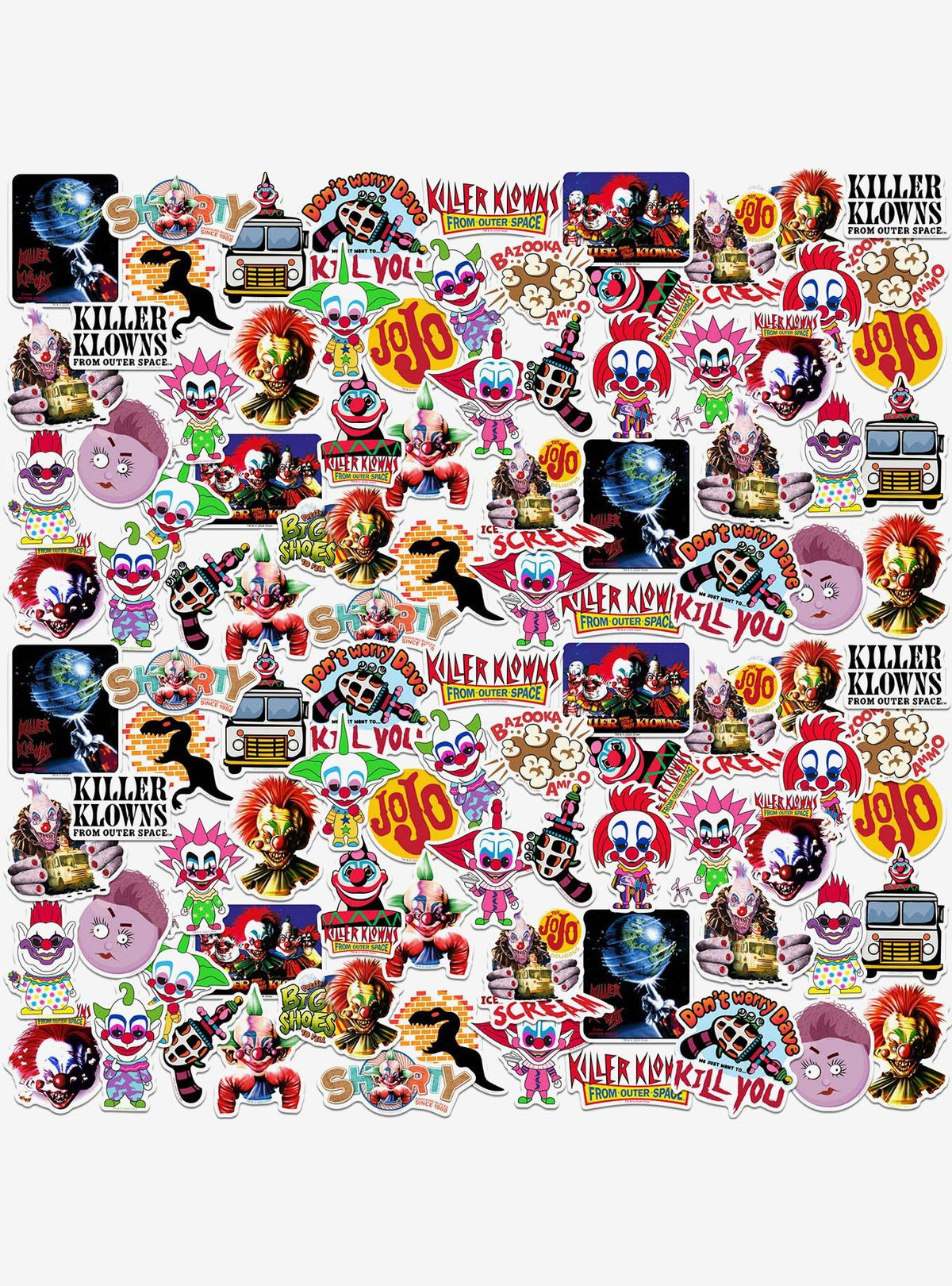 Pack de 100 stickers Killer Klowns From Outer Space
