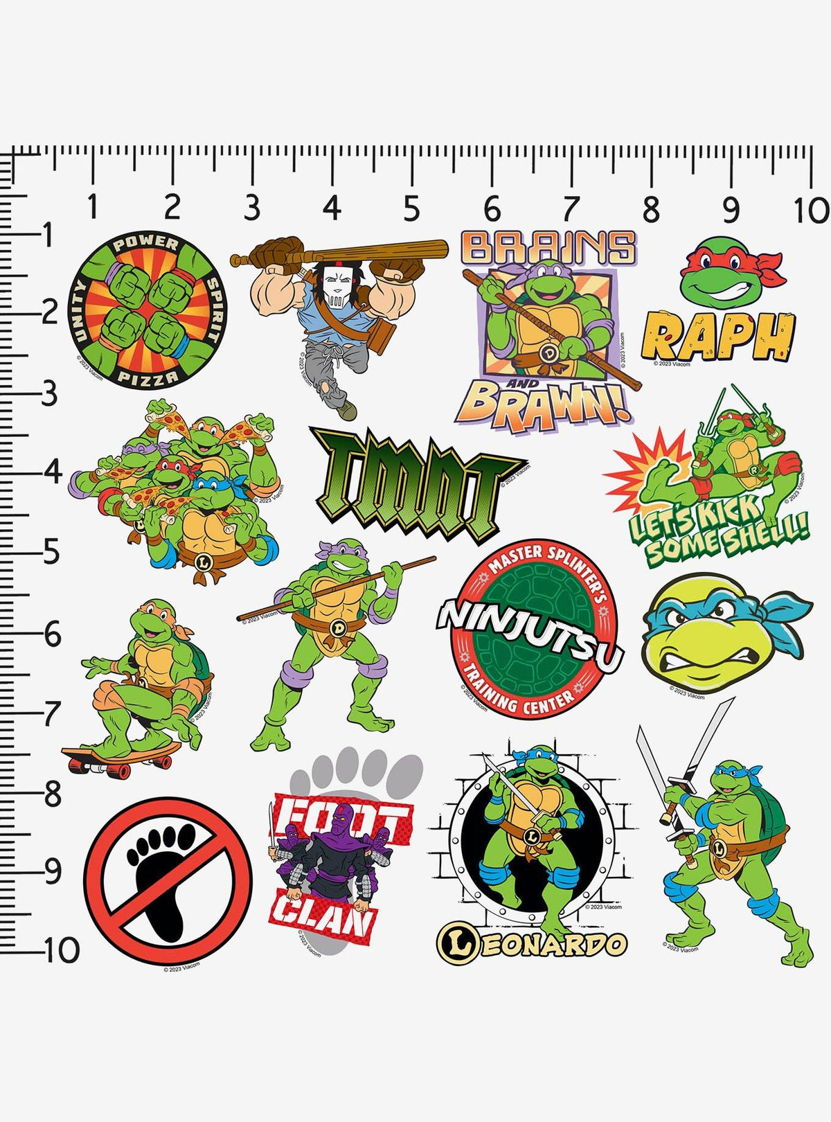 Pack de 100 stickers de Las Tortugas Ninja