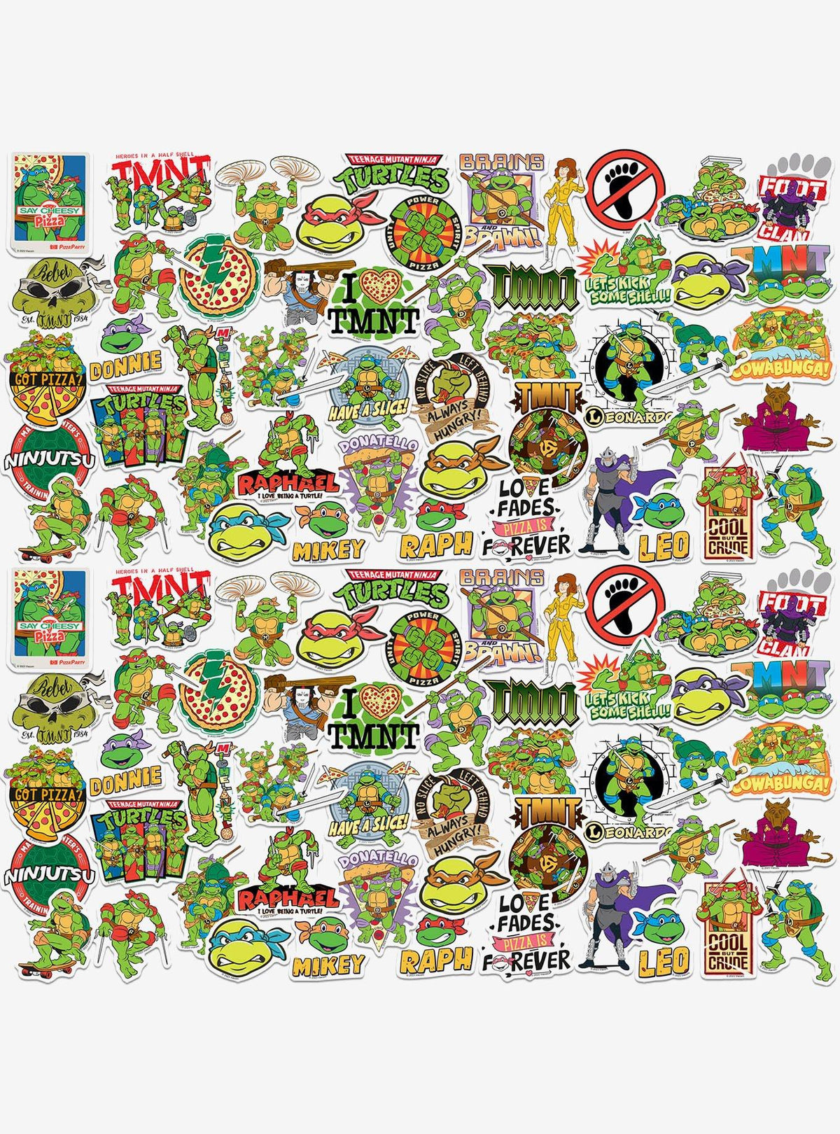 Pack de 100 stickers de Las Tortugas Ninja