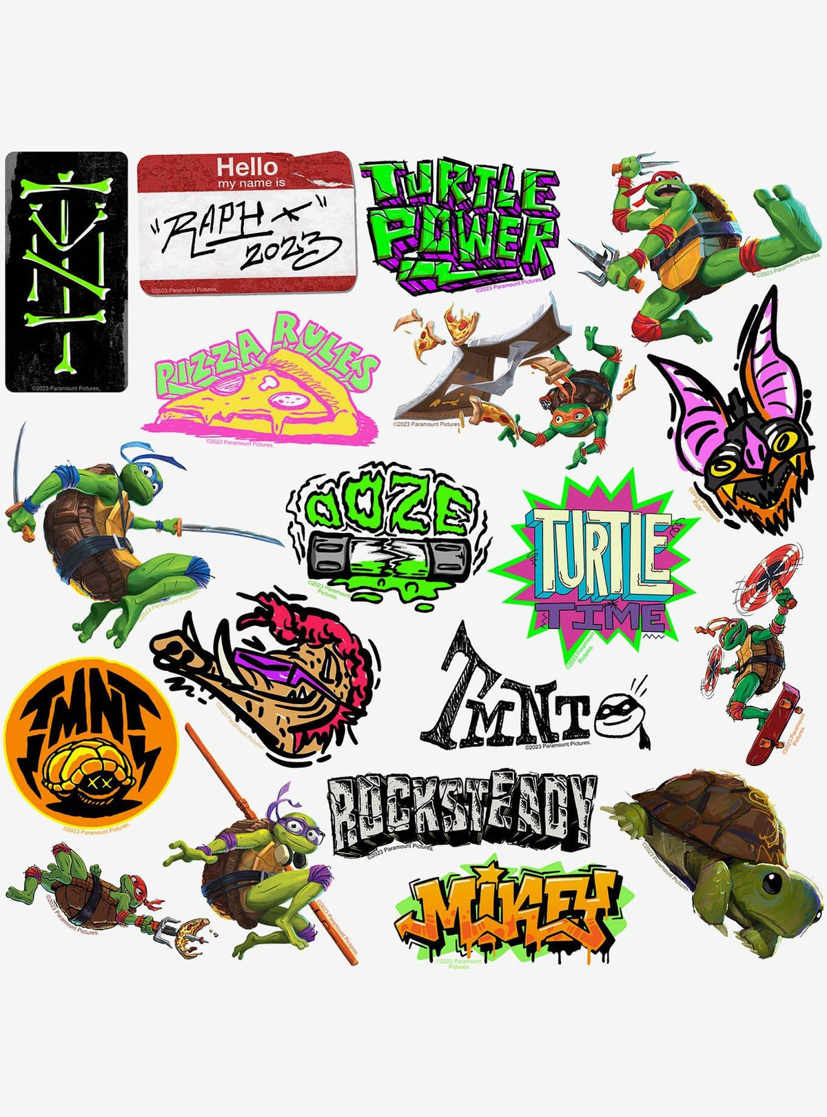 Pack de 100 stickers Teenage Mutant Ninja Turtles: Mutant Mayhem
