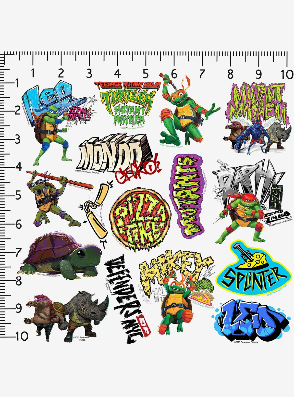 Pack de 100 stickers Teenage Mutant Ninja Turtles: Mutant Mayhem
