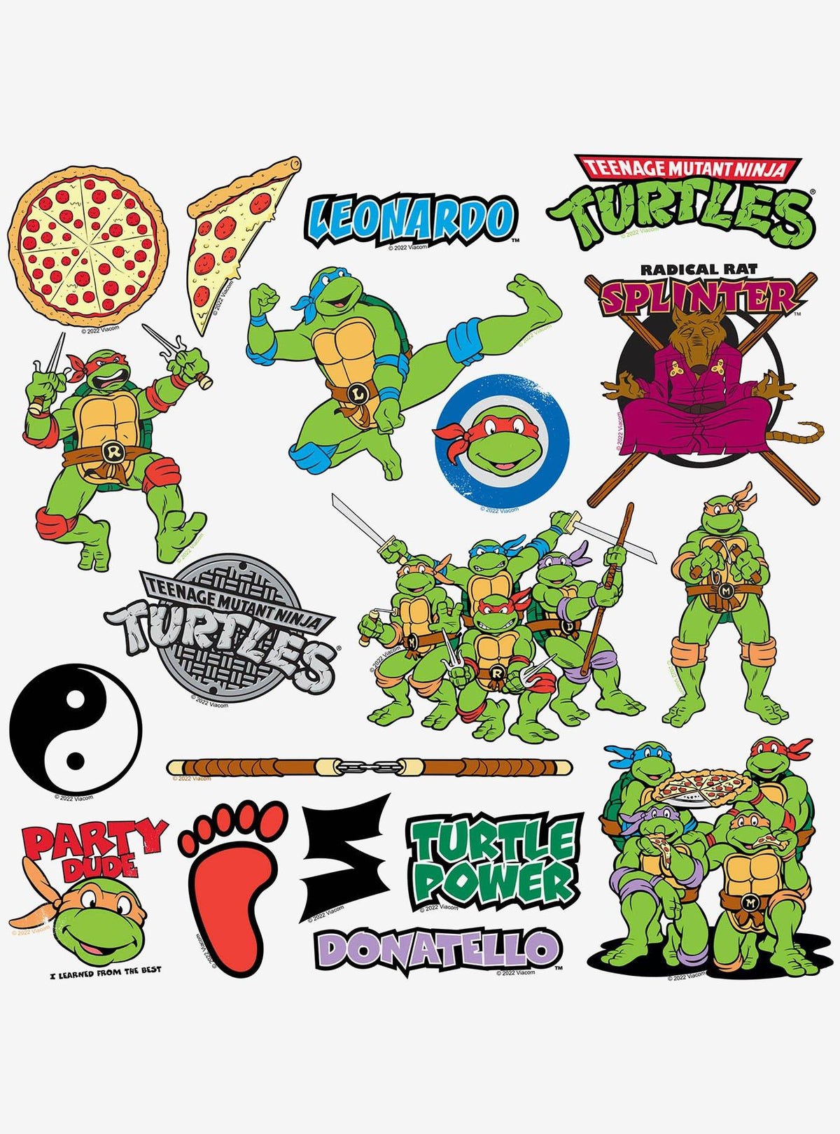 Pack de 100 stickers de Teenage Mutant Ninja Turtles
