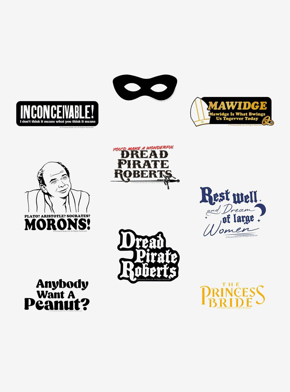 Pack de 100 stickers de The Princess Bride