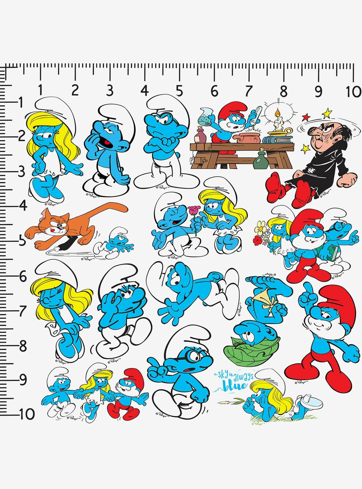 Pack de 100 stickers de Los Pitufos