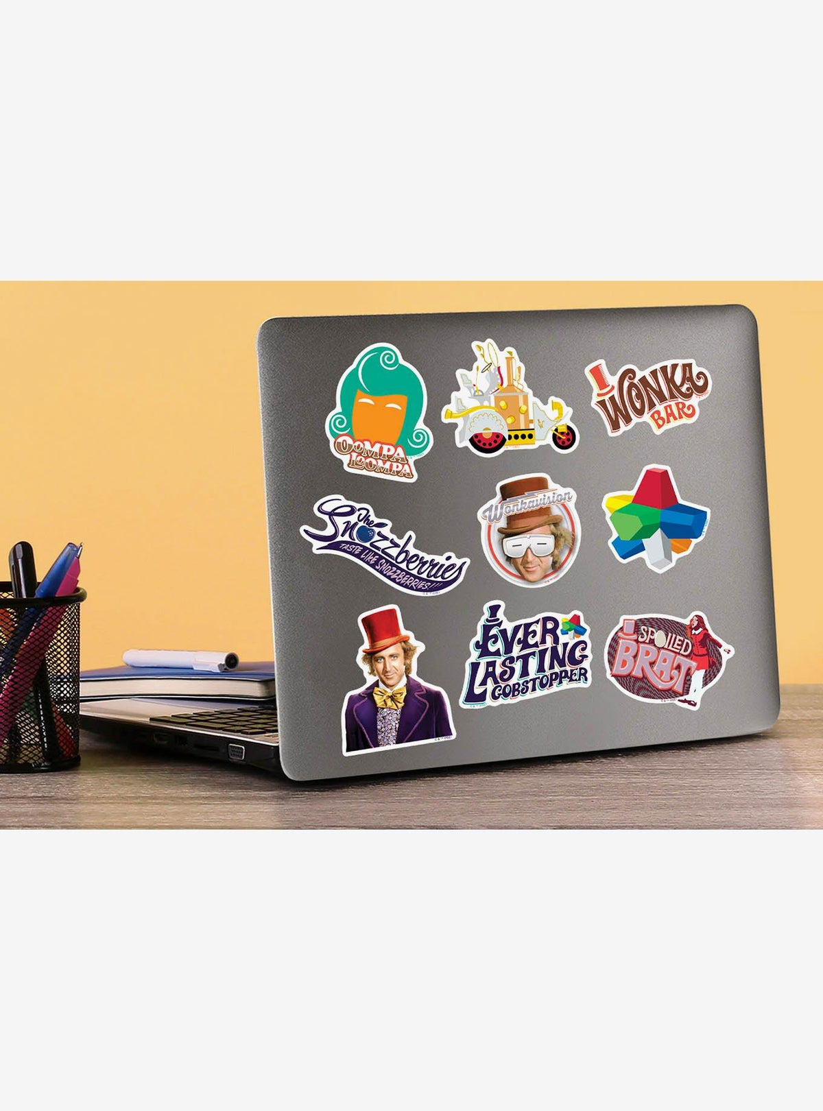 Pack de 100 stickers de Willy Wonka y la fábrica de chocolate