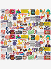 Pack de 100 stickers de Willy Wonka y la fábrica de chocolate
