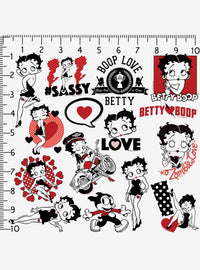 Pack de 100 stickers Betty Boop en colores limitados